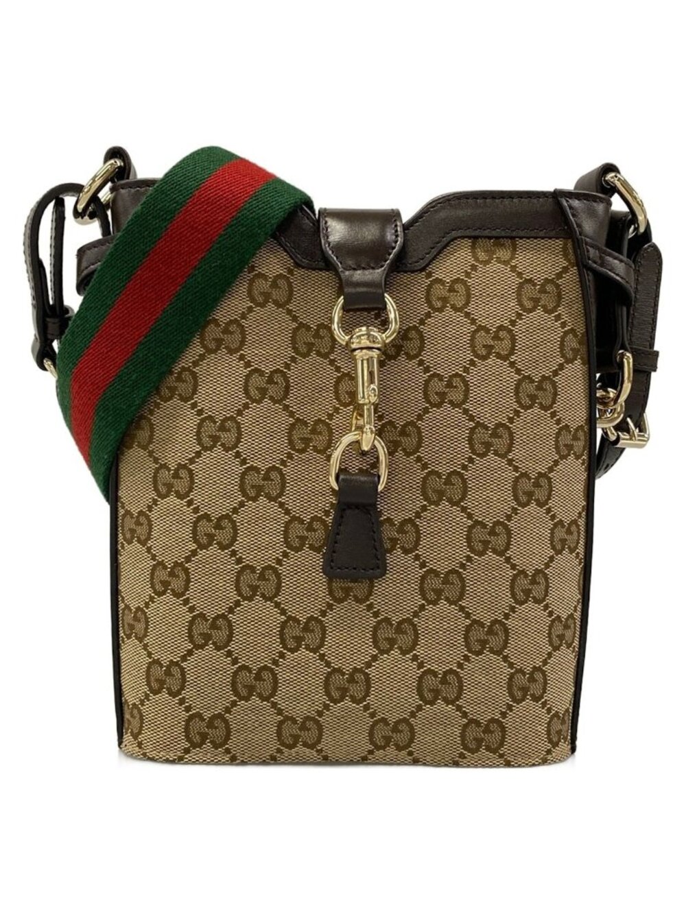 Gucci Shoulder Bag GG Pattern Sherry Beige Dark Brown Multi Leather